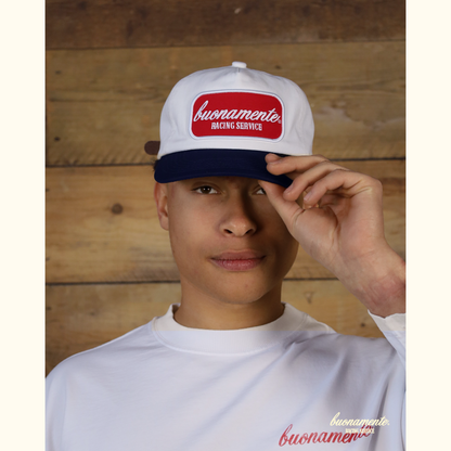 Racing Service Cap - Cream/Navy
